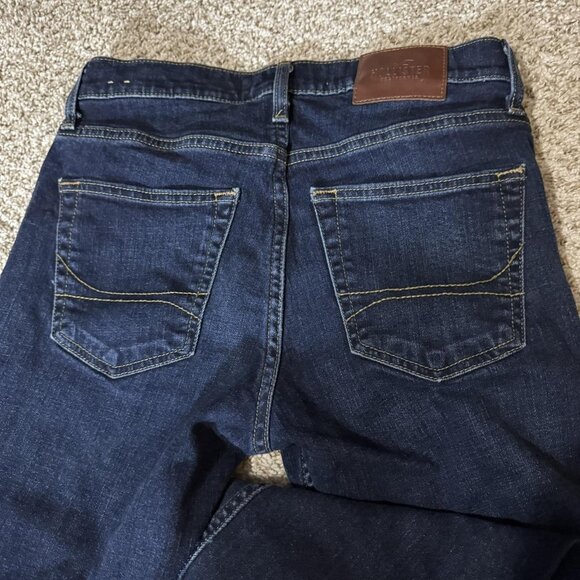 Hollister Jeans Mens 28x30 Blue Classic Straight Leg Dark Wash Denim Stretch - Picture 7 of 12